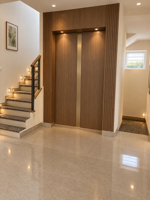 AI-generated finished-enclosure concept for the Property 1 lift provision