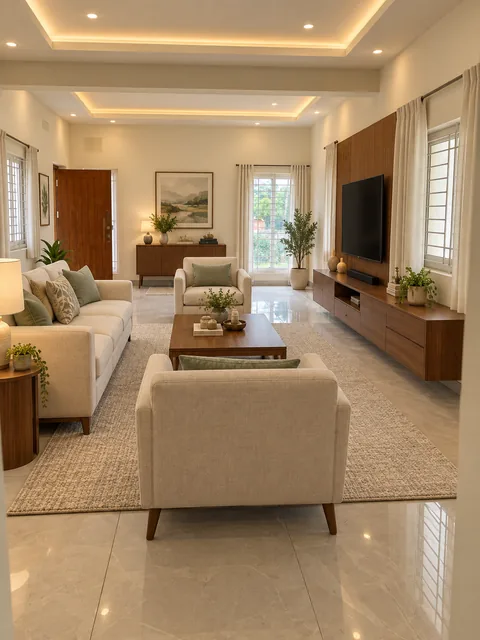 AI-generated furnished living-room concept for Property 1